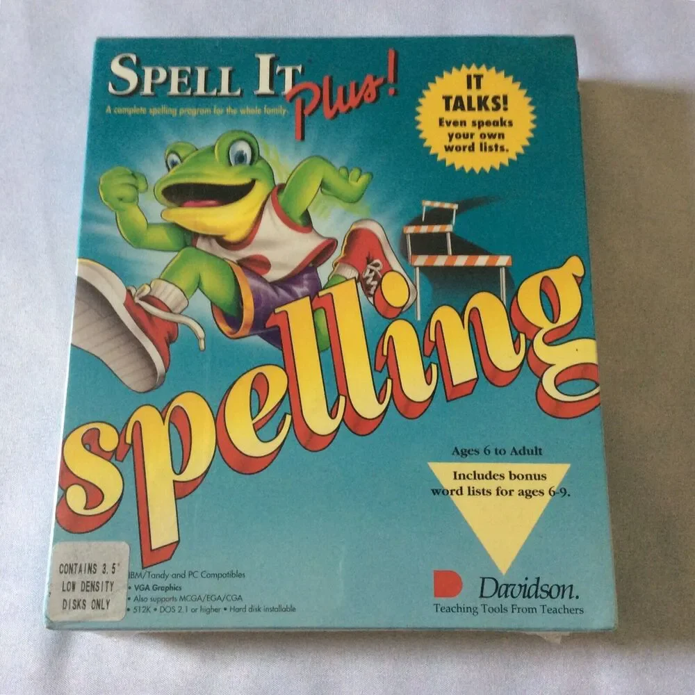 SPELL IT PLUS Spelling Program For The Entire Family It TALKS IBM/TANDY& PC Comp